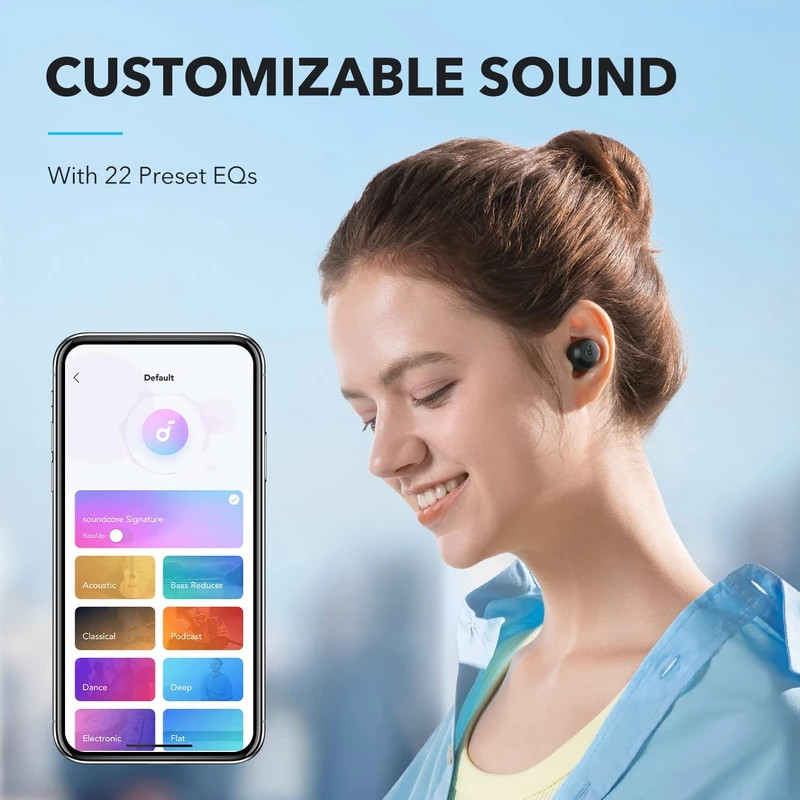 هدفون بلوتوثی انکر مدل Soundcore A20i دو گوشی، با رابط USB Type-C، مناسب برای کاربری عمومی